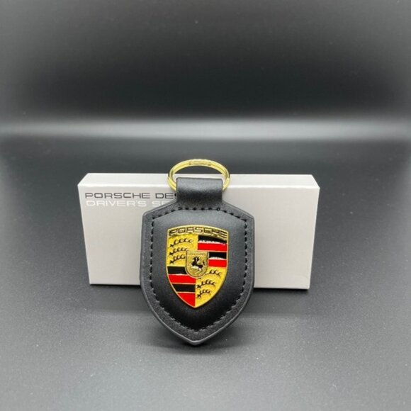 Porsche Design Other - NWT PORSCHE Leather KeyFob Keyring Keychain in Black brand new